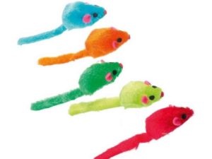 Karlie Flamingo Bunte Plüschmäuse mit Rassel - 5 Stück