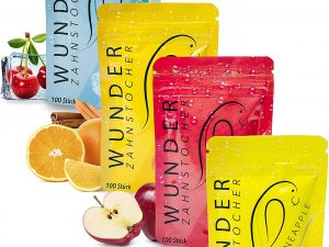 Wunder Zahnstocher Cool Fruit Pack Bag (4x100 Stück)