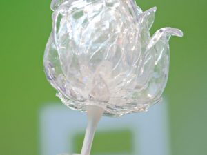 EUROPALMS Kristallrose, Kunstblume, transparent, 81cm 12x