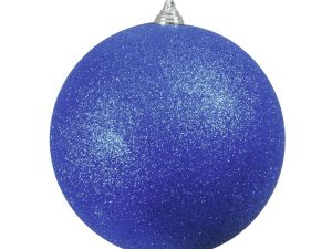 EUROPALMS Dekokugel 20cm, blau, glitzer