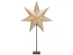 MARKSLÖJD Standleuchter Solvalla Stern 230V,Zuleitung, EIN/AUS-Schalter H:69cm Ø45cm gold