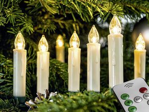 F-H-S LED Baumkerze 10 Kerzen kabellos mit FB incl. Batterien 10