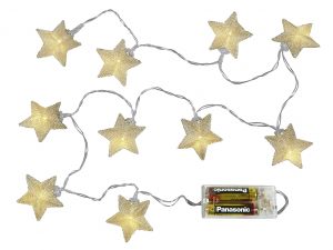 LED Lichterkette Sterne 10LED silber