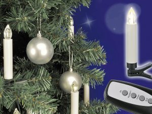 HI LED Baumkerze kabellos je 20 Kerzen und Clips, Fernbedienung