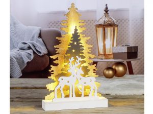 HI LED Weihnachtsbaumsilhouette Holz 26x5x35cm