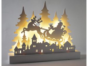 F-H-S Silhouette 'Santa mit Schlitten' 12 LED