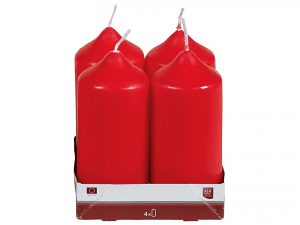 Stumpenkerze 11cm Ø5cm rot 4 Pack