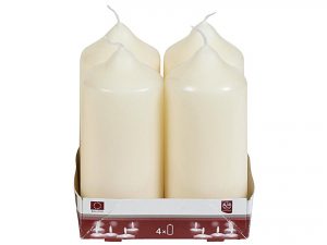 Stumpenkerze 11cm Ø5cm champagner 4 Pack