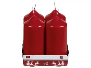 Stumpenkerze 11cm Ø5cm bordeaux 4 Pack