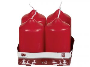 Stumpenkerze 9xØ5cm rot 4 Pack
