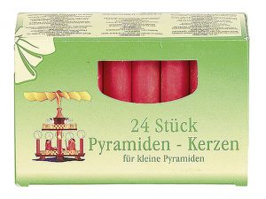Pyramidenkerze 7cm Ø1,4cm rot 24 Pack