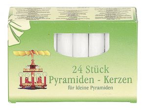 Pyramidenkerze 7cm Ø1,4cm weiß 24 Pack