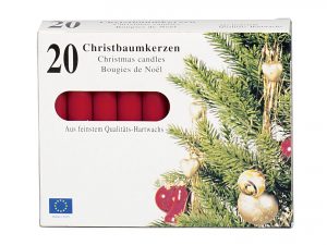 Baumkerze 9,6cm Ø1,2cm rot 20 Pack