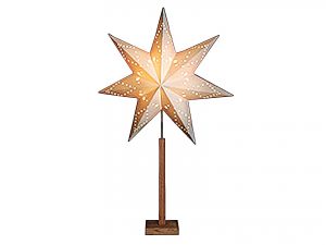 STAR TRADING Standleuchter Stern Karo Maxi 100cm Ø60cm beige