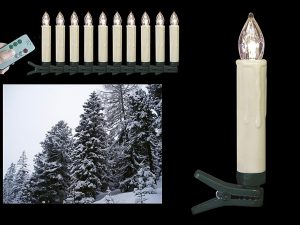 F-H-S Basis-Set LED-Baumkerze 10 Kerzen inklusive Befestigunsclip und Batterien