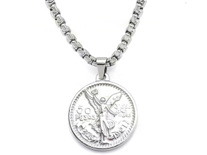 50 Pesos Münze Anhänger Halskette Doppelseitig Mexico Peso Männer