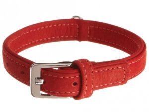 Karlie Halsband Buffalo aus Kalbsleder - Rot - 32 cm/12 mm