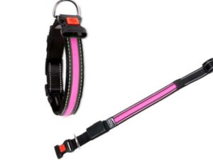 Karlie Flamingo oLED Halsband mit USB Ladegerät - Pink - 58,5 - 65 cm