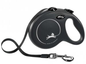 FLEXI Rollleine New CLASSIC Gurt - 5m, bis 50kg - Schwarz