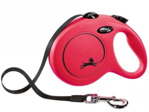 FLEXI Rollleine New CLASSIC Gurt - 5m, bis 50kg - Rot