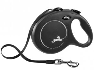 FLEXI Rollleine New CLASSIC Gurt - 8m, bis 50kg - Schwarz