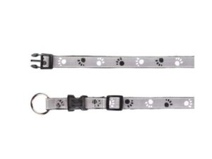 Trixie Halsband Silver Reflect - Pfotenmotiv - 22-35cm / 15mm