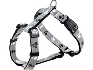 Trixie Geschirr Silver Reflect - Pfotenmotiv - 36–40 cm / 15mm