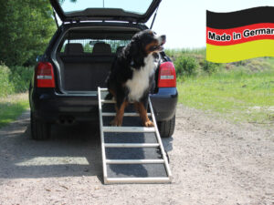 Easy-Hopper Hunderampe Extra Breit Komfort Natur Gummibelag