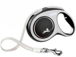 FLEXI Rollleine New COMFORT Gurt - 5m, bis 60kg - schwarz