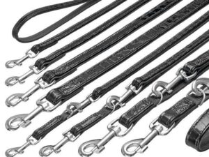 Karlie BUFFALO KROKO Büffelleder-Leine - Schwarz - 18 mm, 100 cm