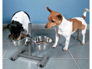 Trixie Hundebar mit Edelstahlnäpfen - 2 x 1,8 l