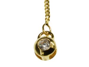 Fusskettchen - 25cm - 333 Gelbgold mit Zirkonia-Anhänger