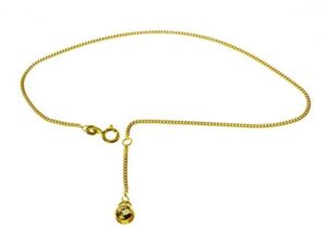 Fusskettchen - Panzer - 25cm - 585 Gelbgold mit Zirkonia-Anhänger