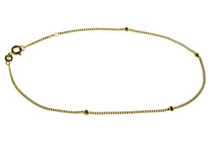 Fusskettchen - Panzerkette - 25cm - 333 Gelbgold mit Kugeln