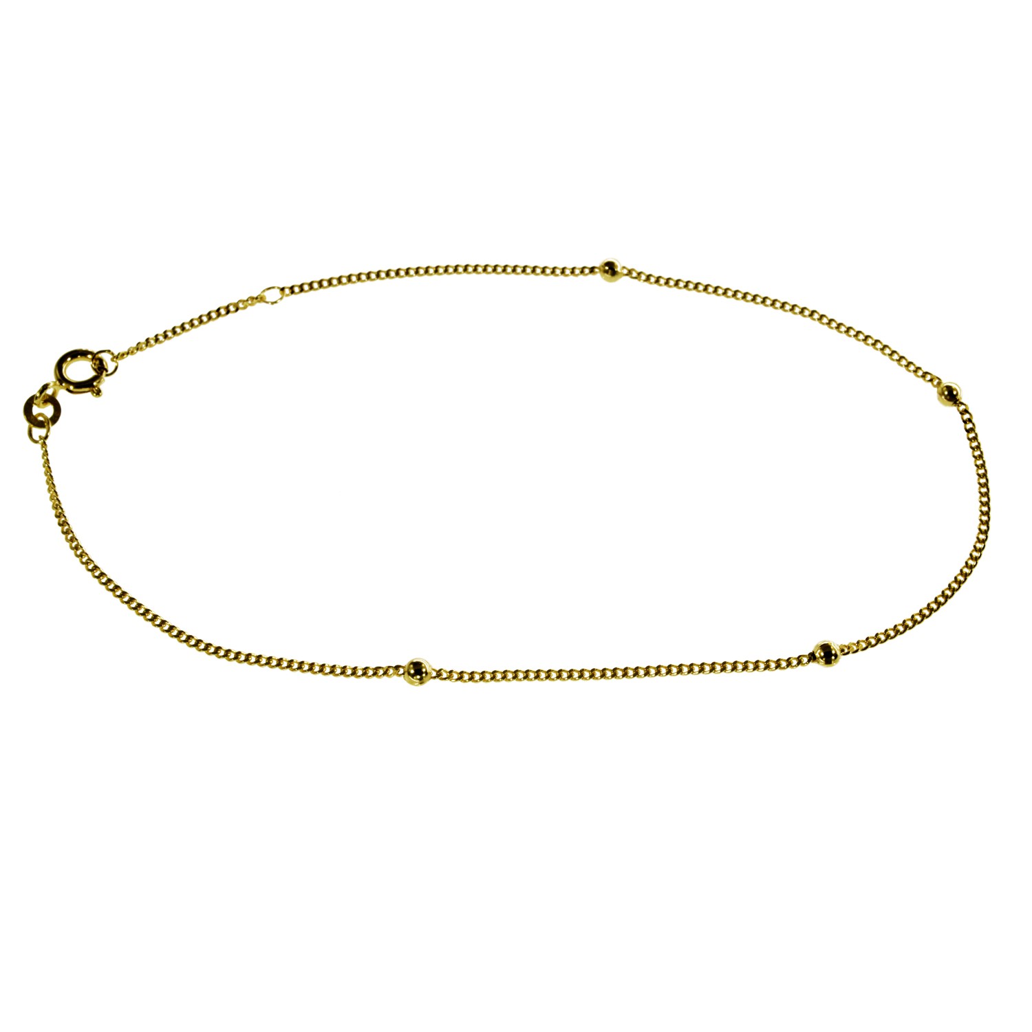 Fusskettchen - Panzerkette - 25cm - 585 Gelbgold mit Kugeln