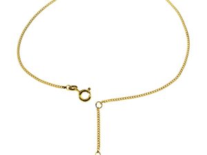 Fusskettchen - Panzerkette - 25cm - 585 Gelbgold mit großer Kugel