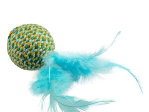 Duvoplus Cat Toy Jolly Ball mit Federn - blau