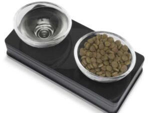 CATIT Style Glass Diner Doppelnapfständer - Schwarz