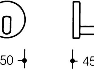 Einzelhaken 477.90.010 einfach A.45mm PA lichtgrau 97 D.50mm HEWI