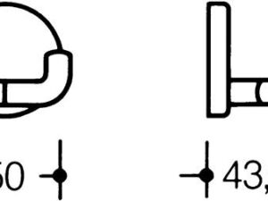 Doppelhaken 477.90.025 2 Hak.PA 90 tiefschwarz D.50mm A.43,5mm HEWI