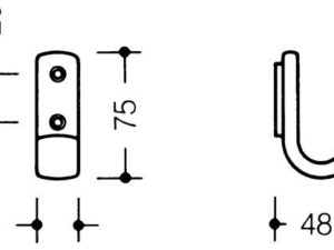 Garderobenhaken 477.90.060 einfach A.48mm PA lichtgrau 97 H.75mm HEWI