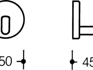 Einzelhaken 477.90B010 einfach A.45mm PA 90 tiefschwarz ma D.50mm HEWI