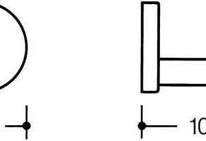 Einzelhaken 477.90B030 einfach A.100mm PA 92 grau ma D.70mm HEWI