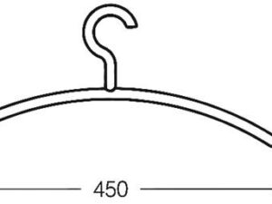 Kleiderb.570.1B 92 Ku.92 grau ma B.450mm H.190mm HEWI