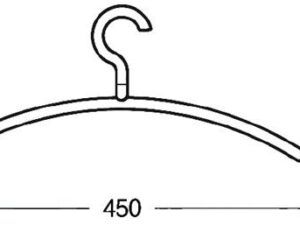 Kleiderb.570.3B 90 Ku.90 tiefschwarz ma B.450mm H.190mm HEWI