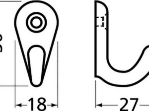 Handtuchhaken 0557 1 Hak.H.36mm Alu.ku.-besch.schwarz A.27mm HERMETA