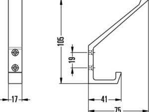 Huthaken 0138 einfach A.76mm Alu.silberf.elox.H.105mm HERMETA