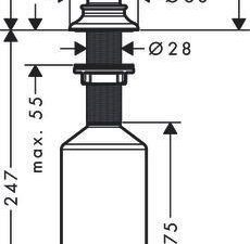 Spülmittelspender AXOR MONTREUX Einbauversion polished black