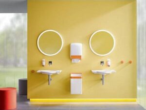 Hewi Papierhandtuchkorb SERIE 477 Lochblech weiß koralle