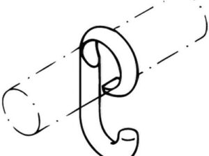 Hewi Garderobenhaken SERIE 477 verschiebbar auf Stange d= 33mm senfgelb